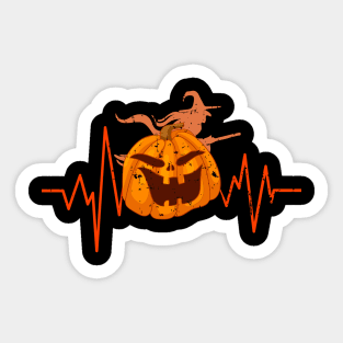 Pumpkin Heartbeat Funny Halloween Sticker